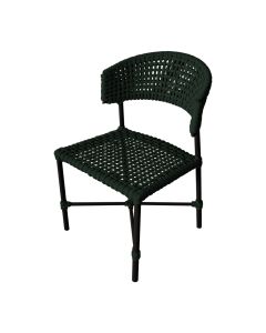 Cadeira Hortz Corda Náutica Base em Alumínio Preto/verde Musgo