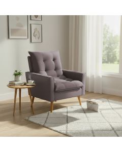 Poltrona Sala 92cm Estofado Confortável Tom Neutro e Design Que Valoriza o Ambiente Bege Ester