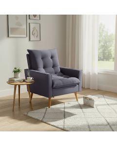 Poltrona Sala de Estar 92cm Design Moderno e Elegância Neutra para Sua Sala Cinza Ester