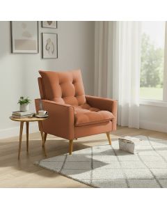 Poltrona Sala 92cm Visual Moderno Acabamento Aconchegante Que Transforma o Ambiente Laranja Ester