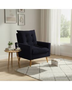 Poltrona Sala de Estar 92cm Design Sofisticado para Sala ou Escritório Ester Preto